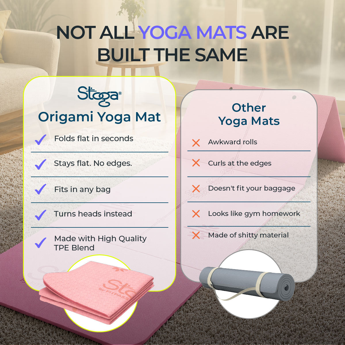 Origami Foldable Yoga Mat