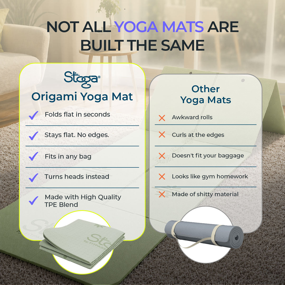 Origami Foldable Yoga Mat