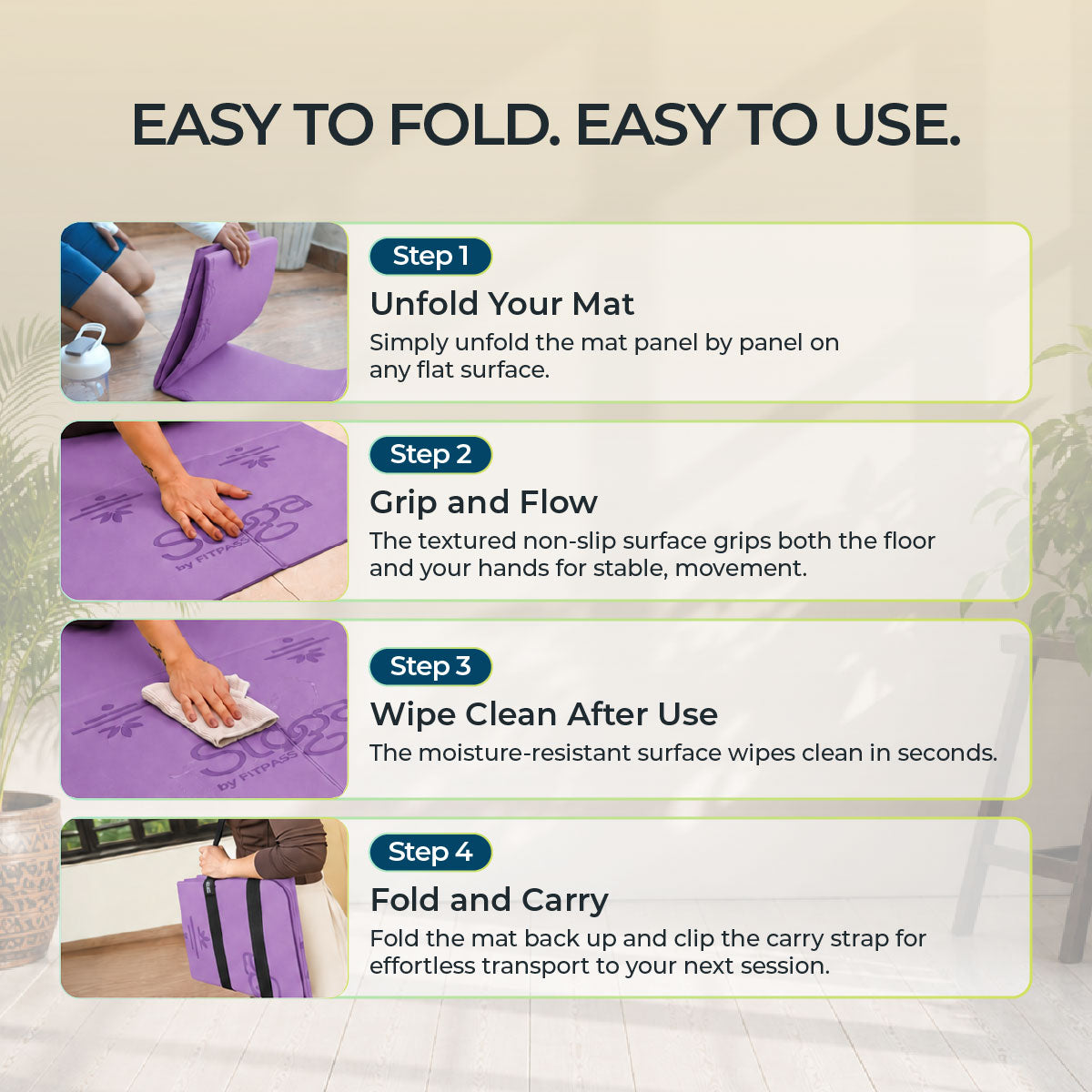 Origami Foldable Yoga Mat