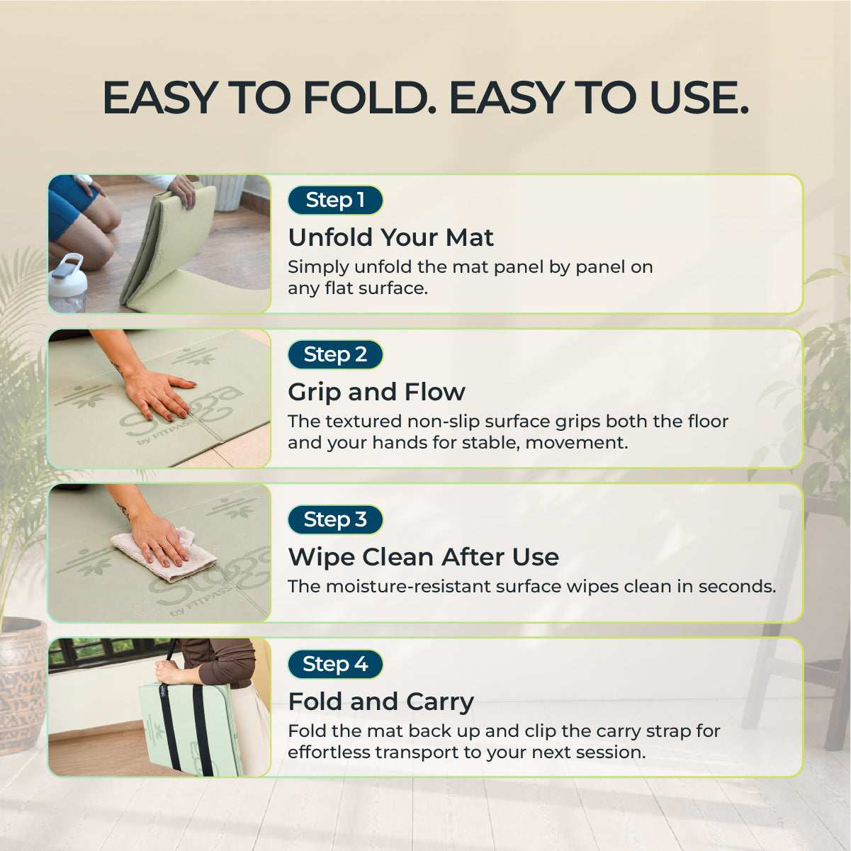 Origami Foldable Yoga Mat