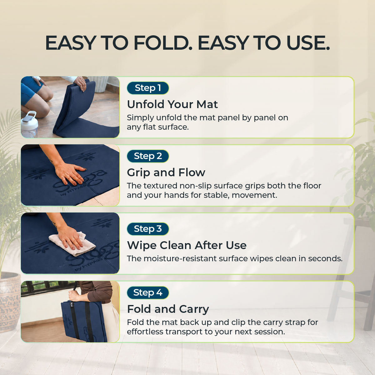 Origami Foldable Yoga Mat