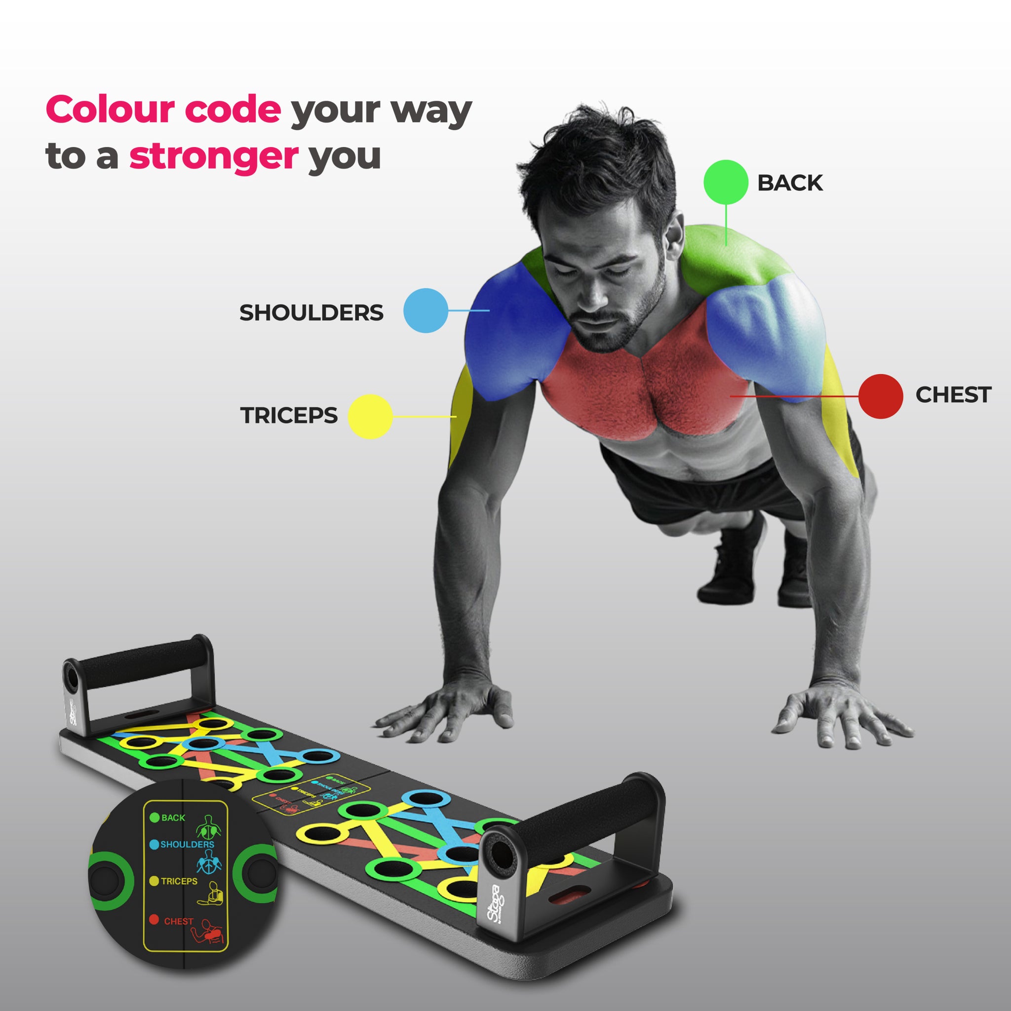 Push-Up Board | Versatile Upper Body Workout Tool | Stoga