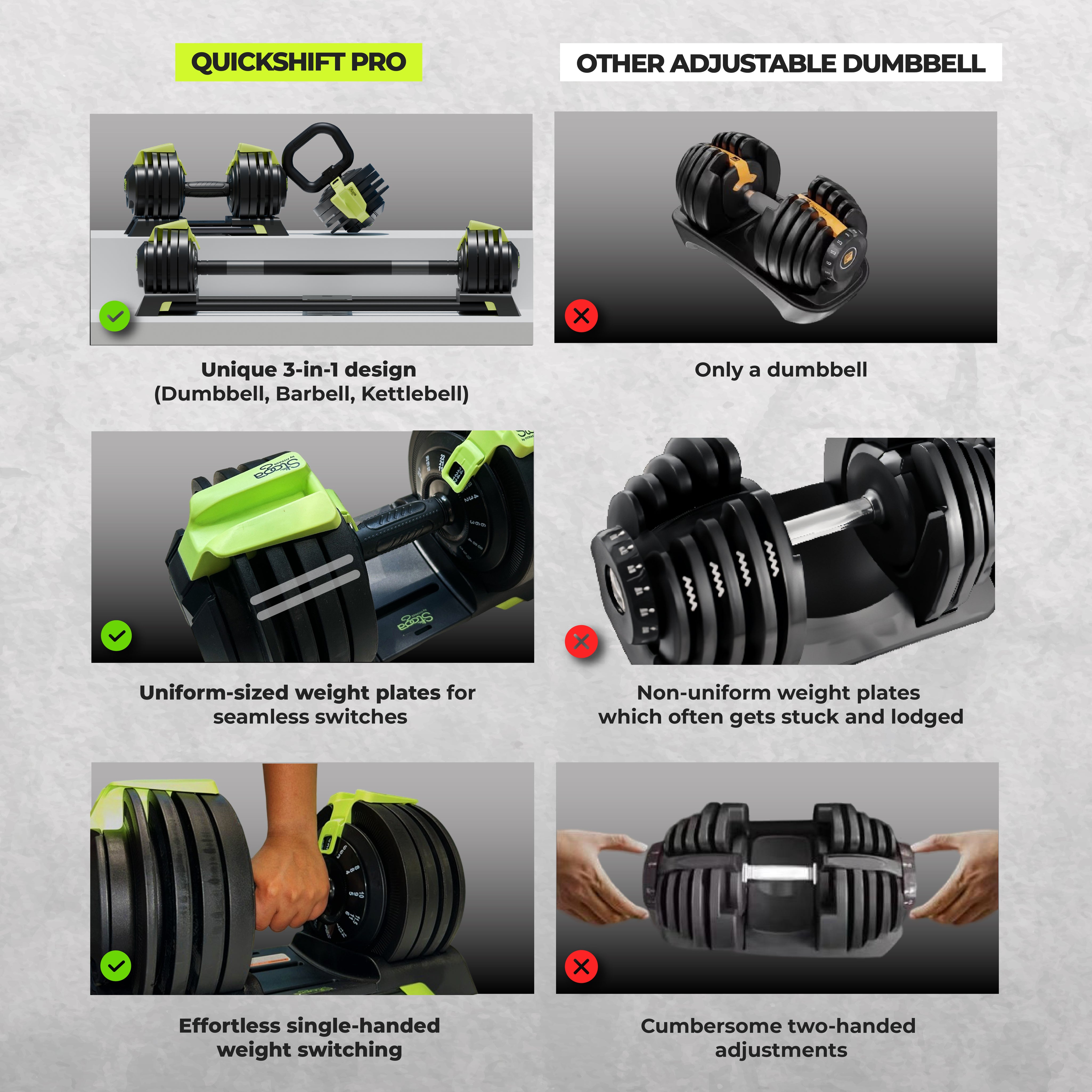 QuickShift Pro: 3-in-1 Dumbbell for Smarter, Stronger Workouts