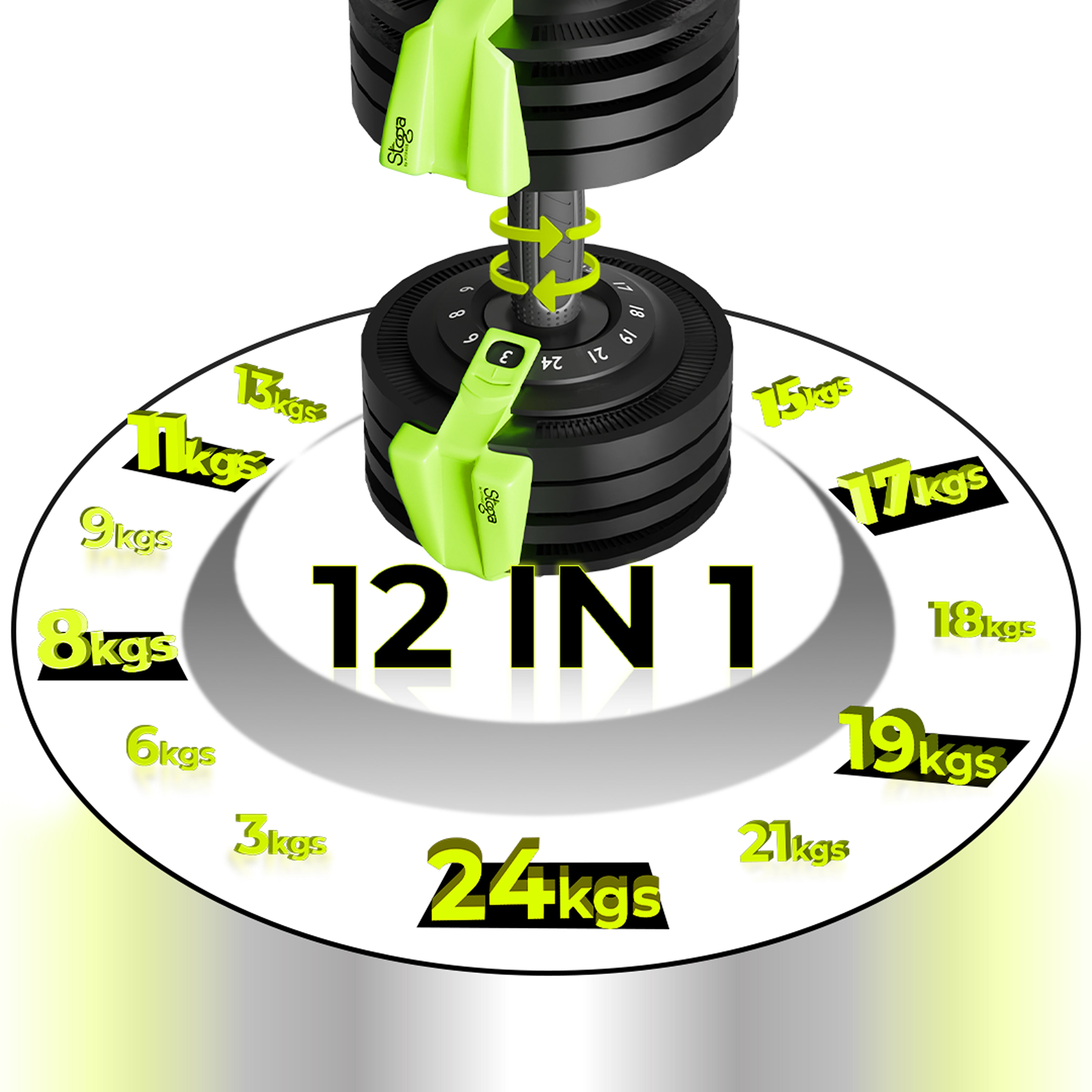 早い者勝ち GRIP DUMBBELL 10kg 2個セット QuickShift Adjustable Dumbbell | Space-Saving Home Gym Gear