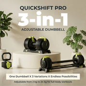 QuickShift Pro: 3-in-1 Dumbbell for Smarter, Stronger Workouts