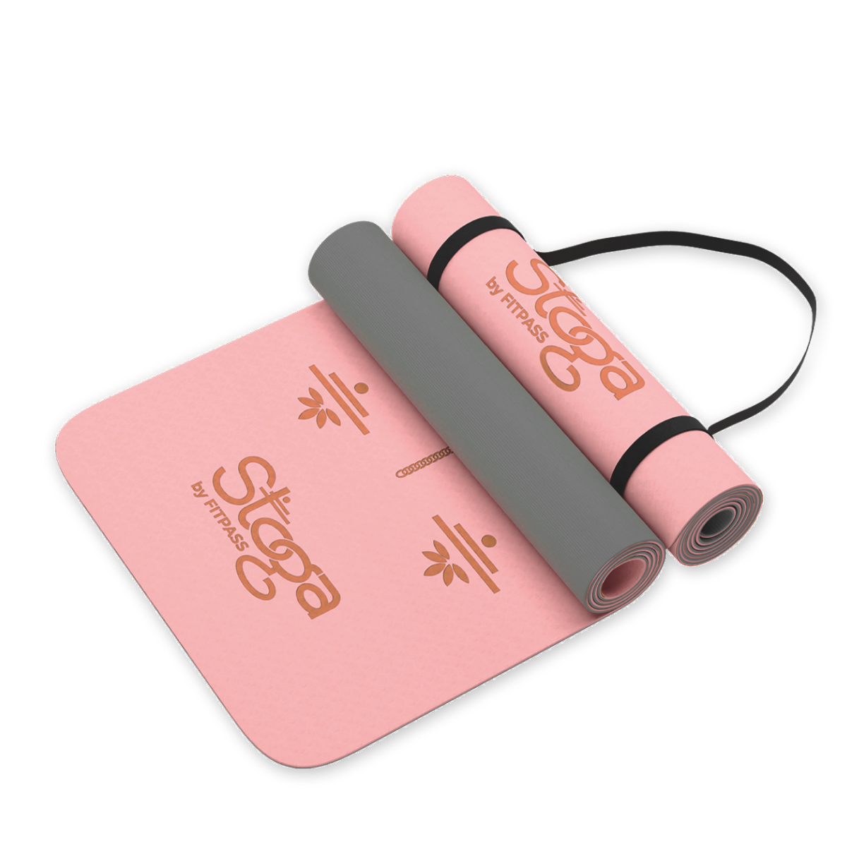 Stoga TPE 8 mm Dual-Layer Yoga Mat Pink | Premium Yoga Mat India
